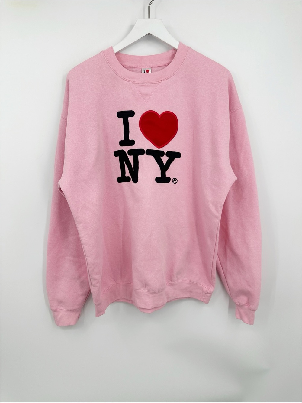 Vintage Y2K I Love New York Pink Sweatshirt Size XL Streetwear Baggy
